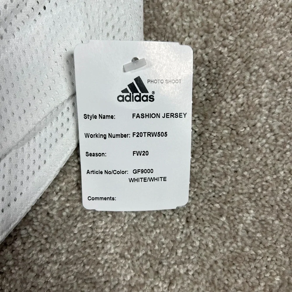 Adidas Womens White Size Small Mesh Button Up Sporty Fashion Jersey Shirt NWT - Picture 7 of 8